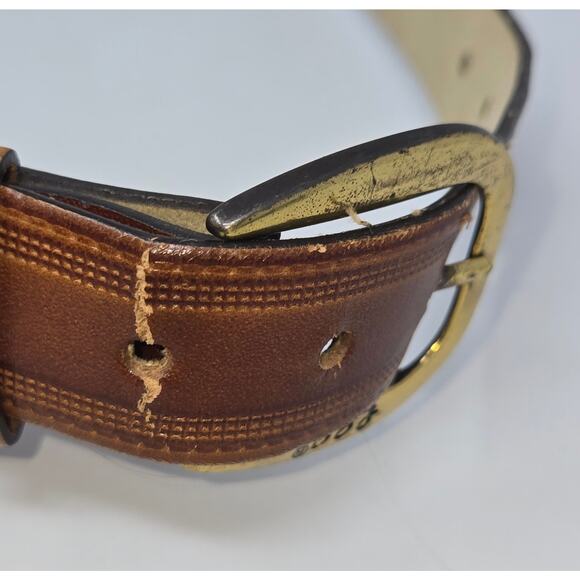 Vintage Lee Jeans Leather Children's Belt Pair Black Brown 28 Inch Slide Buckle - Picture 5 of 16